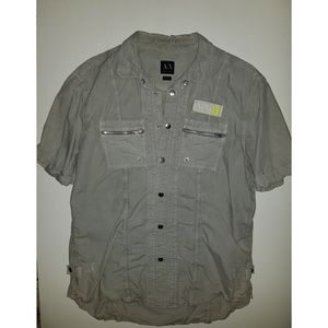 Armani Exchange Men's Button Down Military Style